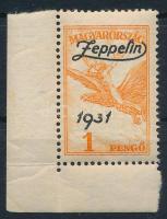 1931 Zeppelin 1P ívsarki bélyeg (20.000) (ránc / crease)