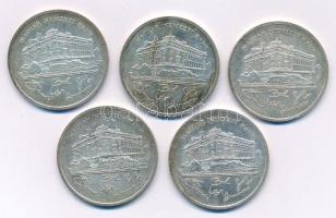 1992. 200Ft Ag "MNB" (5x) T:AU,XF patina