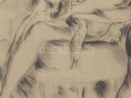 Prihoda István (1891-1956): Lányka. Rézkarc, papír, jelzett. Néhány kevés apró folttal. Dekoratív, ü...