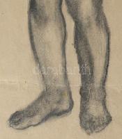 Morzsa-Morhardt Gyula (?-?), működött a XX. században: Álló női akt. Szén, papír, jelzett, sérült, 4...