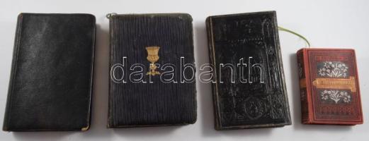 4 db régi imakönyv, 1813 és 1923 közötti kiadások, kettő német és kettő magyar nyelvű, változó állapotban.
