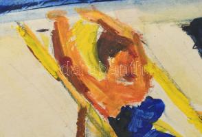 Baranyó Sándor (1920-2001): Napozó hölgy. Akvarell, papír, jelzett, paszpartuban, 33,5x48,5 cm