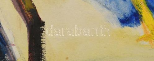 Baranyó Sándor (1920-2001): Napozó hölgy. Akvarell, papír, jelzett, paszpartuban, 33,5x48,5 cm