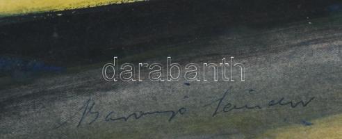 Baranyó Sándor (1920-2001): Napozó hölgy. Akvarell, papír, jelzett, paszpartuban, 33,5x48,5 cm