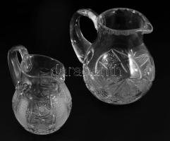 2 darab kristály kiöntő, m: 10-12 cm