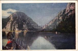 Orsova, Kazán-szoros. Művészlevelezőlap M.F.T.R. 6314-20. Klösz műintézet / Kasanpasse / Cazane, Tabula Traiana / gorge (EB)