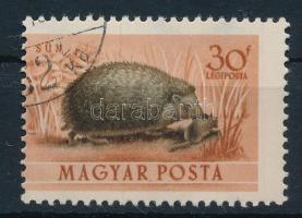 1953 Erdei állatok 30f képbe fogazva + az "R" betű után 2 barna pötty