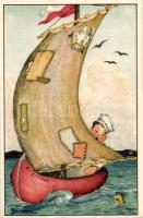 Scout sailor artist signed litho