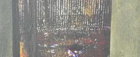 Koppány Attila (1947-): A torinói lepel. Akril, vászon. Jelzett a hátoldalán. 40x40 cm