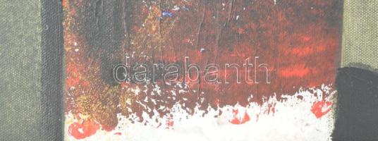 Koppány Attila (1947-): A torinói lepel. Akril, vászon. Jelzett a hátoldalán. 40x40 cm