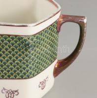 I. világháborús emlékbögre. Vilmos császár, Ferenc József. Matricás, jelzett, kopással 9 cm