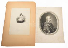 4 db metszet: Habsburg-Lotaringiai János főherceg, Hermina főhercegnő, Wenzel Anton von Kaunitz, Antonio Canova portréi, vegyes állapotban, lapméret: 42x31,5 cm és 52,5x36 cm között