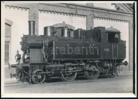 MÁV 22.043 szertartályos gőzmozdony, reprodukciós fotó, 13×18 cm