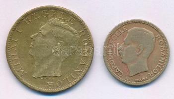 Románia 1930. 10L "II. Károly" + 1945. 500L Ni-sárgaréz "I. Mihály" T:VF,F
Roma...