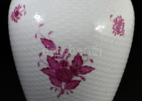 Herendi Apponyi mintás vázas. Kosárfonott felülettel, jelzett, hibátlan, m: 25,5 cm