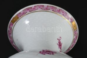 Herendi Apponyi mintás vázas. Kosárfonott felülettel, jelzett, hibátlan, m: 25,5 cm