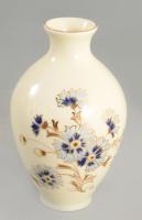 Zsolnay búzavirág mintás porcelán váza. Kézzel festett, jelzett, hibátlan 14,5 cm