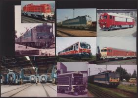 Vegyes, mozdonyokról készült fotó tétel, színes képek, 18 db fotó, 7,5×15 és 12,5×17 cm közötti mére...