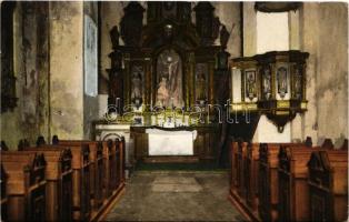 1925 Késmárk, Kezmarok; Thököly vár kápolna belső. Schmidt Emil kiadása / castle, chapel, interior