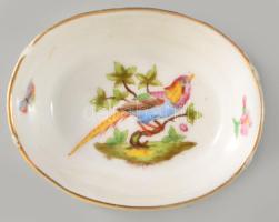 Hollóházi hamuzó h: 17 cm + sérült Herendi ékszeres edény h: 7 cm