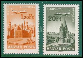 1966/67 Repülő VII. 1,20Ft + 20Ft bélyeg fluoreszkáló papíron