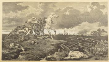 1868 Wágner Sándor (1838-1919) után Morelli Gusztáv (1848-1909) metszése: Csata után, a Honvédalbum ...