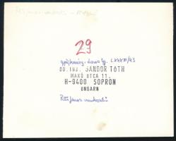 cca 1948 Sopron, Pető János vonatvezető egy GYSEV mozdony mellett, reprodukciós előhívás, 9,5×12 cm