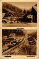 1944 Királymező, Uszty-Csorna, Ust-Chorna; patak, vasútállomás, faszállító tehervonatok / creek, railway station, timber transporting trains (EK)
