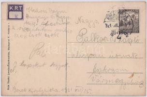 1921 Királyhida, Bruck-Újfalu, Bruckneudorf; Honvéd gyalogsági laktanya. Vasúti levelezőlapárusítás ...