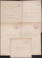 Magyar népviseletek (ormánsági, palóc, csángó, sárközi, sziráki), 5 db fekete-fehér fotó, a hátoldal...