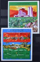 Líbia 11 klf postatiszta blokk + 60 bélyeg sorokkal - ennek egy része bélyegzett - 6 lapos közepes b...