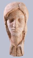 Jelzés nélkül: Női büszt. Terrakotta, 34 cm