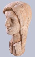 Jelzés nélkül: Női büszt. Terrakotta, 34 cm