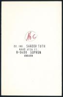 Tóth Sándor: Gőzmozdony a hóban, hátoldalon pecséttel jelzett fotó, 14×9 cm