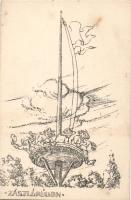 Scout camp flag pole; Ezermester scouting group no.13