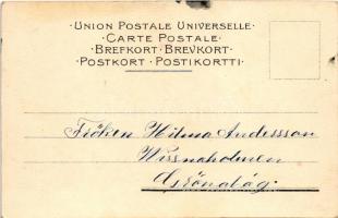 Ogat glanser som till... / Teniszező hölgyek / Swedish art postcard, ladies playing tennis. litho (f...