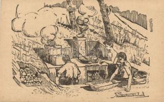 Cooking scouts at Balatonaliga no.91 Hatvani Turul group