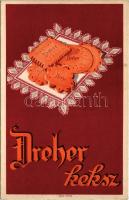Dreher keksz reklám. Dreher Maul kakaó- és csokoládégyár r.-t. Pallas nyomda / Hungarian biscuit adv...