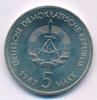 Német Demokratikus Köztársaság 1987A 5M Cu-Ni "Nikolaiviertel" T:UNC GDR 1987A 5 Mark Cu-Ni "Nikolaiviertel" C:UNC Krause KM#114