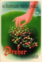 A tavasz virágai... Dreher cukorkák. Klösz György és fia / Hungarian sweets advertisement s: Lipcsei