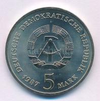 Német Demokratikus Köztársaság 1987A 5M Cu-Ni "Rotes Rathaus" T:UNC GDR 1987A 5 Mark Cu-Ni "Rotes Rathaus" C:UNC Krause KM#115