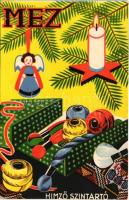 MEZ hímző színtartó. Klösz Gy. és fia / Hungarian embroidery thread holder and organizer advertiseme...