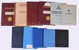 11 db vegyes igazolvány, közte M. kir. Révkapitányság által kiállított csónakigazolvány (1938), MHSZ klubtagsági igazolvány, piros útlevél, stb.