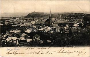 1905 Dés, Dej; város látképe. Gálócsi Samu kiadása 2924. / general view (tűnyom / pinmark)