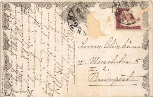 1921 Húsvéti üdvözlet / Hungarian Easter greeting art postcard. Rotophot Budapest Nr. 6729-2. (Rb)