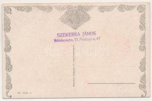 Húsvéti üdvözlet / Hungarian Easter greeting art postcard. Rotophot Budapest Nr. 6729-4. (ázott / we...