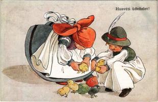 Húsvéti üdvözlet / Hungarian Easter greeting art postcard. Rotophot Budapest Nr. 6730-3. (EK)