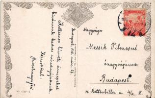 1918 Húsvéti üdvözlet / Hungarian Easter greeting art postcard. Rotophot Budapest Nr. 6729-5. (fl)