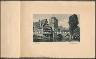 cca 1910-1930 Nürnberg leporello 10 fekete-fehér képpel. Kassel, Bruno Hansmann, 10 t
