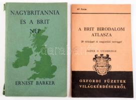 Ernest Barker: Nagybritannia és a brit nép. Ford.: Körmendi Ferenc. London, én., Longmans Green &amp; Co. Fekete-fehér fotókkal illusztrált. Kiadói papírkötés, a gerincen sérülésekkel. +   Jasper H. Stembridge: A brit birodalom atlasza 20 képpel és magyarázó szöveggel. 1944, Oxfordi Füzetek Világkérdésekről 65. szám. 1. kiadás. Kiadói papírkötés,